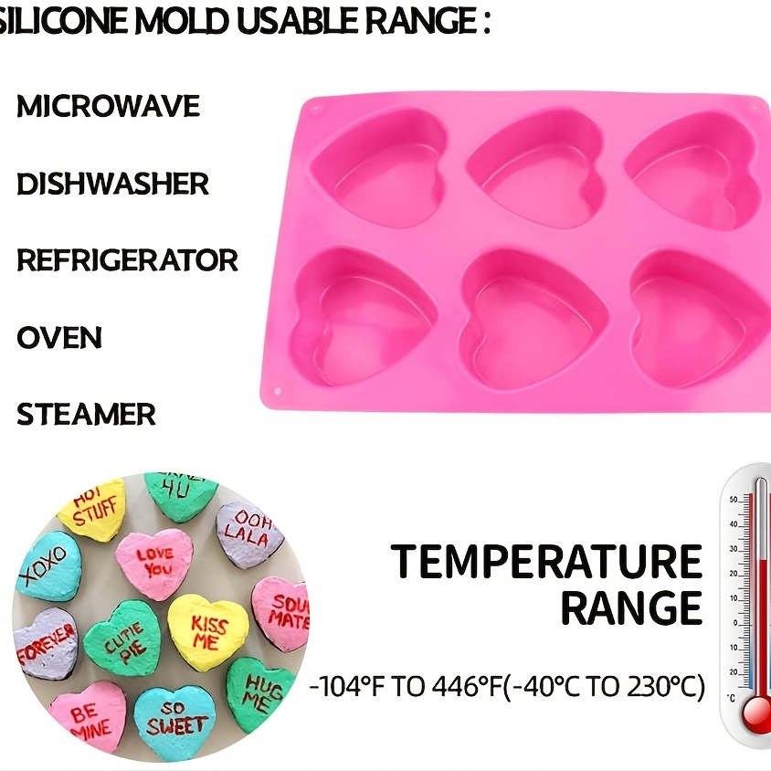 Forma din silicon pentru briose si biscuiti, forma inima, 6 alveole,26x18x4 cm [4]