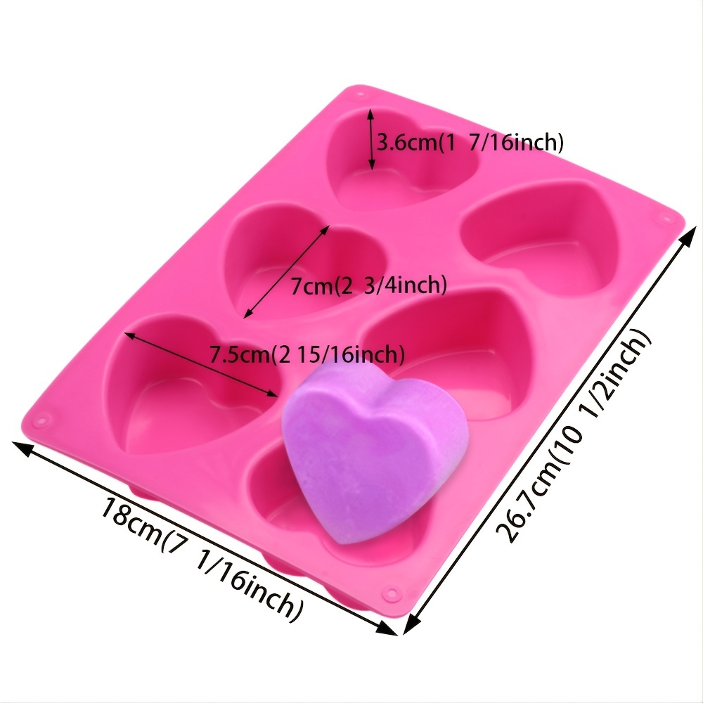 Forma din silicon pentru briose si biscuiti, forma inima, 6 alveole,26x18x4 cm [3]