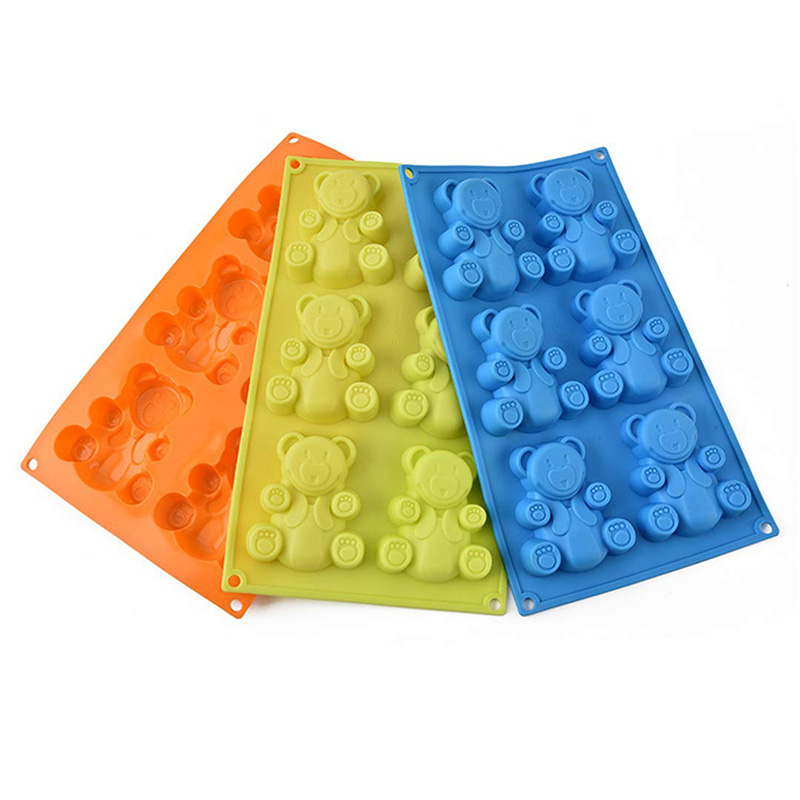 Forma din silicon pentru briose si biscuiti, forma ursuleti, 6 alveole,29x17 cm [4]