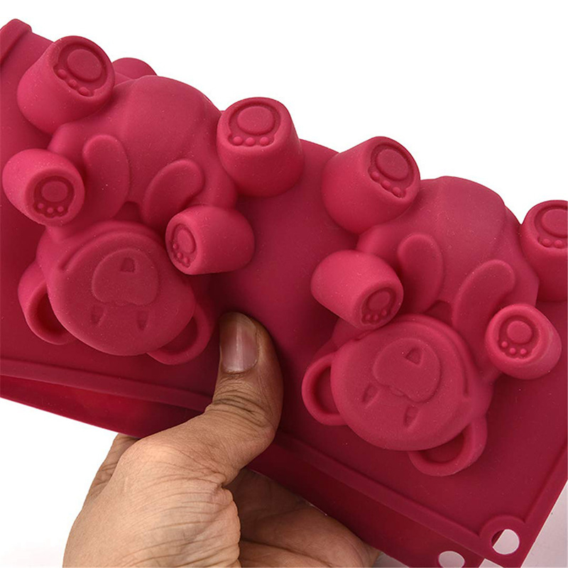 Forma din silicon pentru briose si biscuiti, forma ursuleti, 6 alveole,29x17 cm [5]