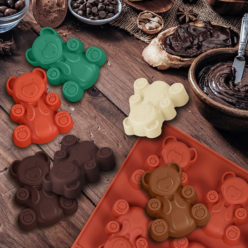 Forma din silicon pentru briose si biscuiti, forma ursuleti, 6 alveole,29x17 cm [2]