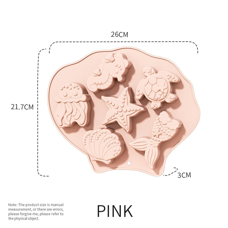 Forma din silicon pentru briose si biscuiti, forma vietati marine, 6 alveole,26x21x3 cm [8]
