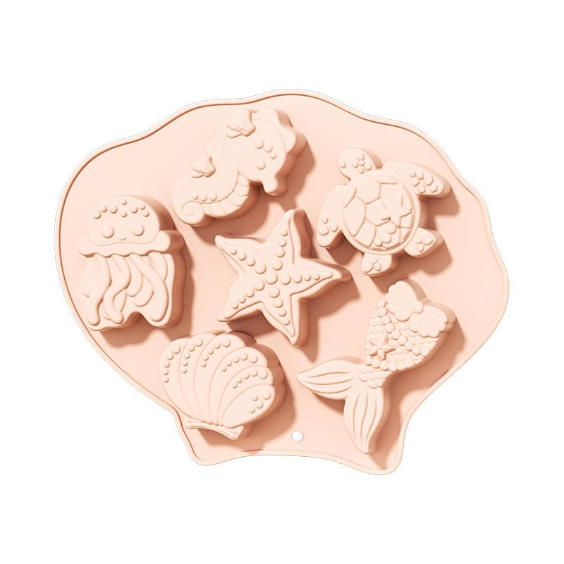 Forma din silicon pentru briose si biscuiti, forma vietati marine, 6 alveole,26x21x3 cm [6]