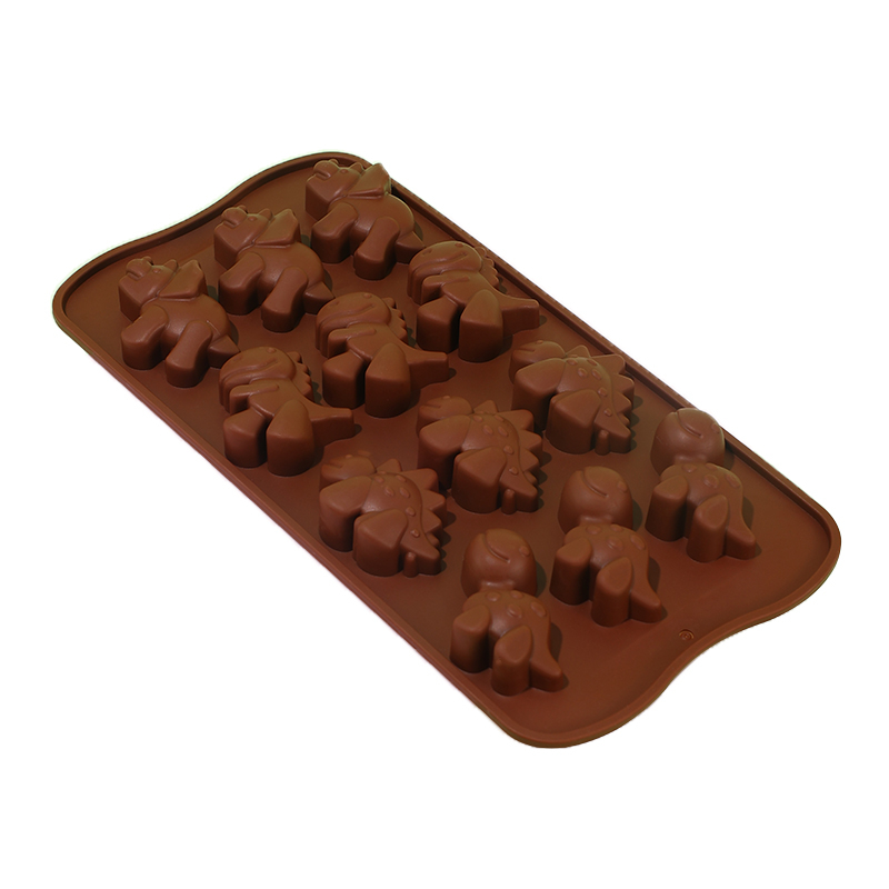 Forma din silicon pentru jeleuri si bomboane, design dinozauri,12 alveole,21x7 cm