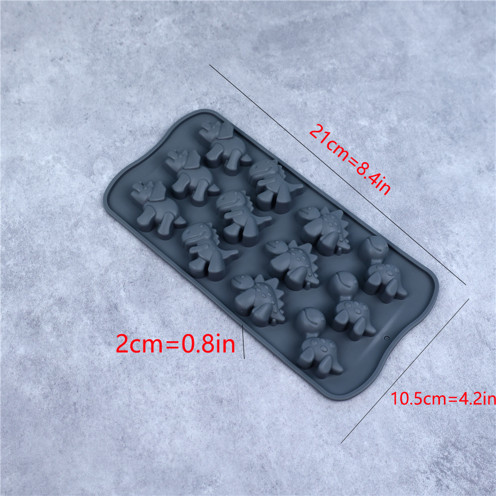 Forma din silicon pentru jeleuri si bomboane, design dinozauri,12 alveole,21x7 cm [2]