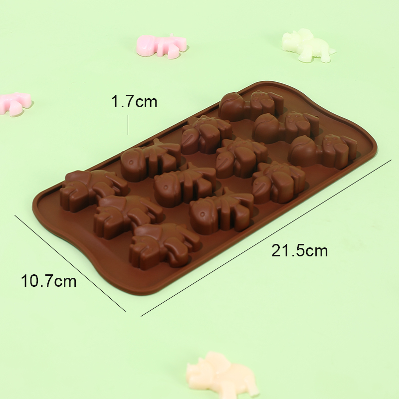 Forma din silicon pentru jeleuri si bomboane, design dinozauri,12 alveole,21x7 cm [4]