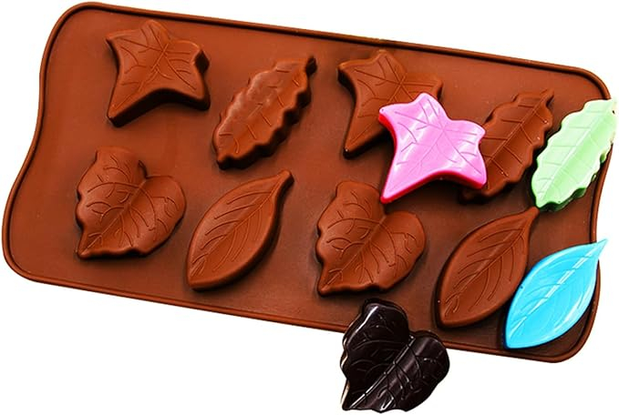 Forma din silicon pentru jeleuri si bomboane, design frunze,8 alveole,21x10 cm [3]