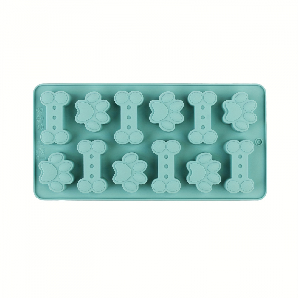 Forma din silicon pentru jeleuri si bomboane, design os catelus,12 alveole,20x10 cm [3]