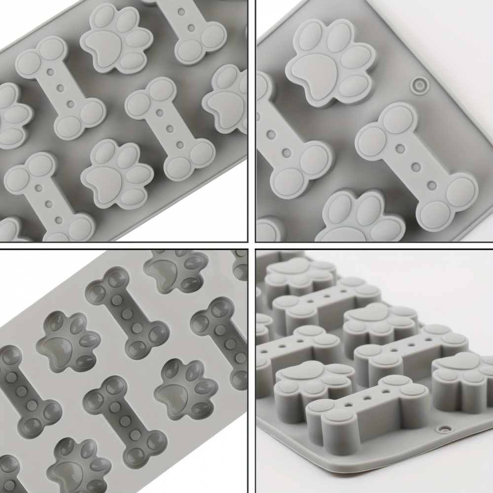 Forma din silicon pentru jeleuri si bomboane, design os catelus,12 alveole,20x10 cm [5]