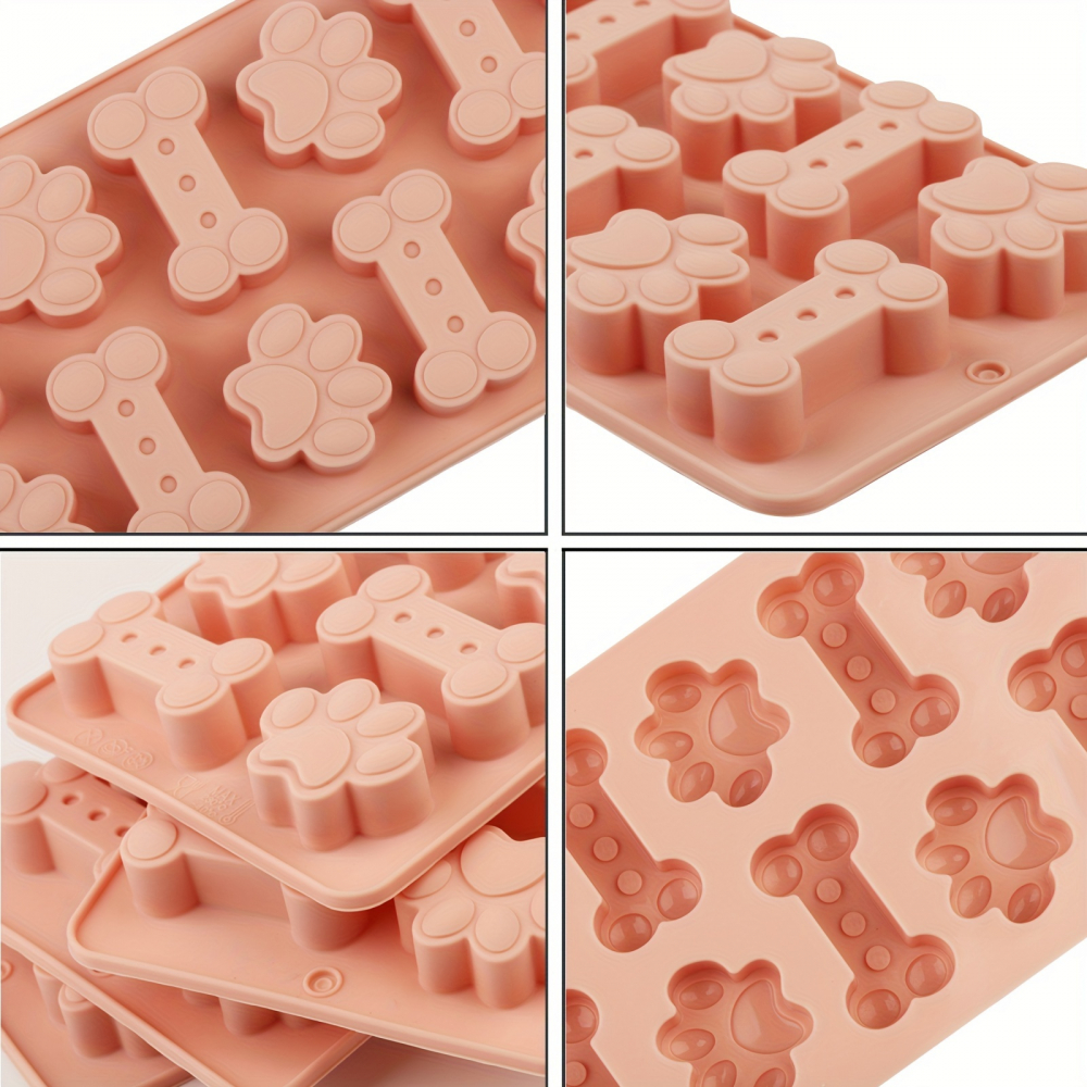 Forma din silicon pentru jeleuri si bomboane, design os catelus,12 alveole,20x10 cm [6]