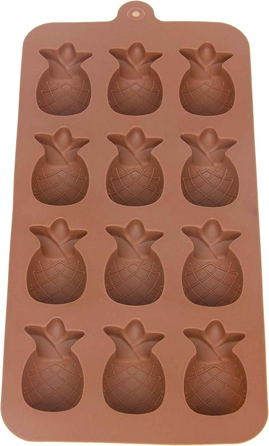 Forma din silicon pentru jeleuri si cuburi de gheata, model ananas, 12 alveole,diverse culori,22x10.5 cm [2]