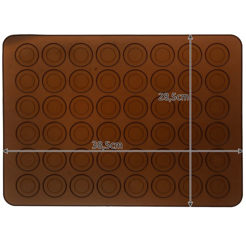 Forma din silicon pentru macarons, 2 dimensiuni, 48 orificii, 38,5 x 28,5 x 0,3 cm, maro [2]