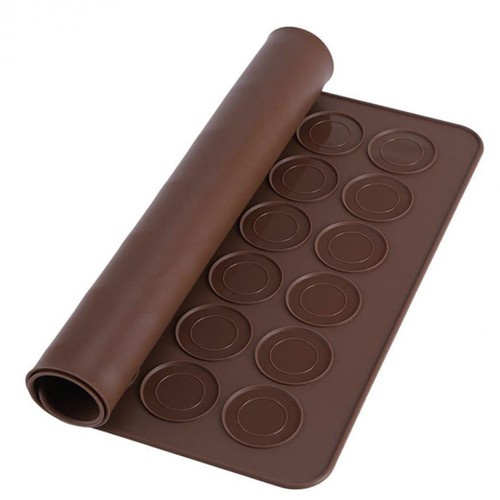 Forma din silicon pentru macarons, 2 dimensiuni, 48 orificii, 38,5 x 28,5 x 0,3 cm, maro [10]