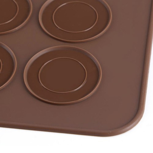Forma din silicon pentru macarons, 2 dimensiuni, 48 orificii, 38,5 x 28,5 x 0,3 cm, maro [14]