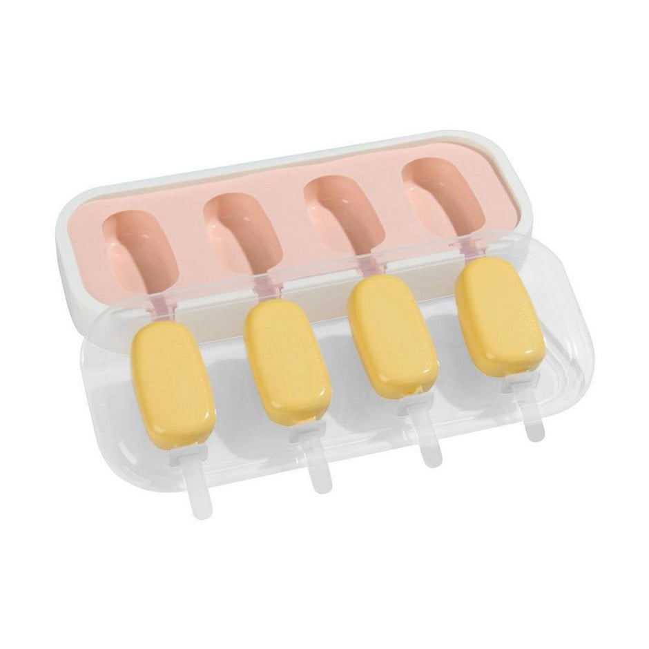 Forma inghetata din silicon cu 4 compartimente,bete si capac,24x10x3 cm
