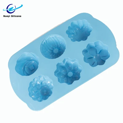 Forma pentru briose din silicon, 6 alveole, diverse culori,28x17x5 cm [2]