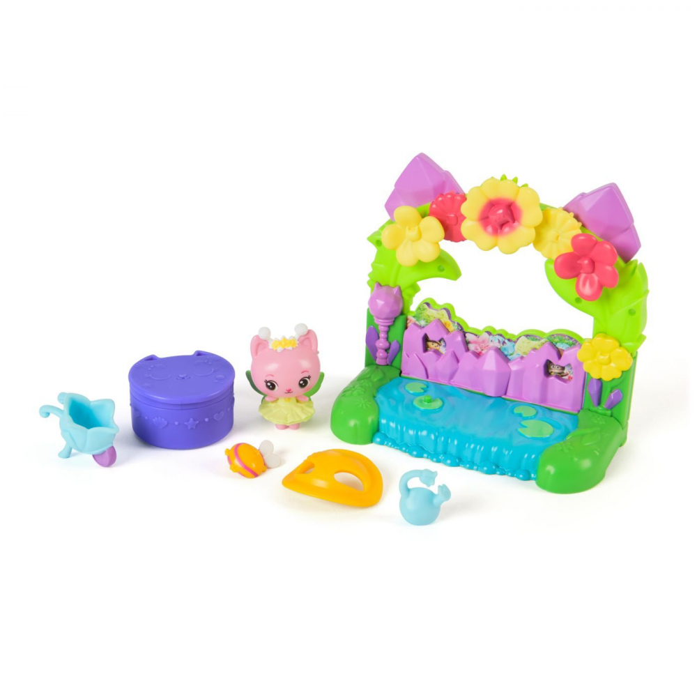 GABBYS DOLLHOUSE FILMUL SET BALCONUL GRADINA SI FIGURINA ZANA REGINA KITTY CU  ACCESORII [2]