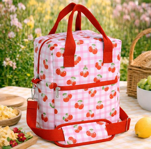 Geanta Izoterma pentru alimente si bauturi,imprimeu Cirese, 6 litri,21x13x27 cm [3]