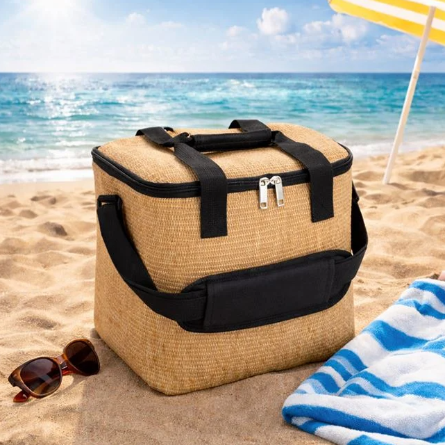 Geanta termoizolanta pentru alimente si bauturi, din paie, 15L, 28x18x30 cm [3]