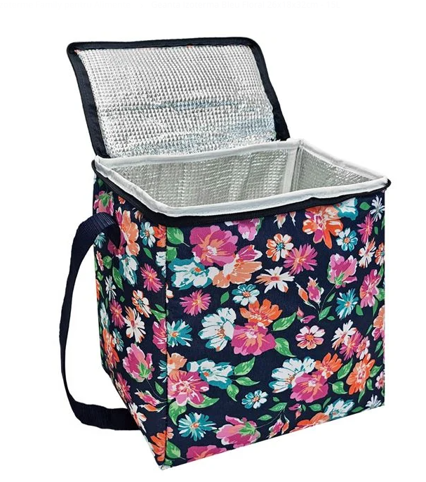 Geanta termoizolanta pentru alimente si bauturi,imprimeu floral,26x18x32cm - 15L [2]