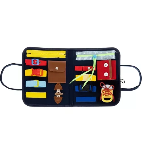 Gentută senzorială cu 14 elemente tip Montessori, Fetru, 28x33x2 cm [2]