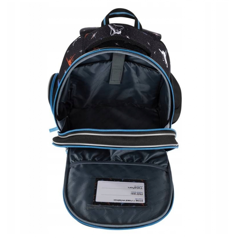 Ghiozdan Bambino Space pentru scoala, 2 compartimente, 3 buzunare, negru,31x20x37 cm [11]