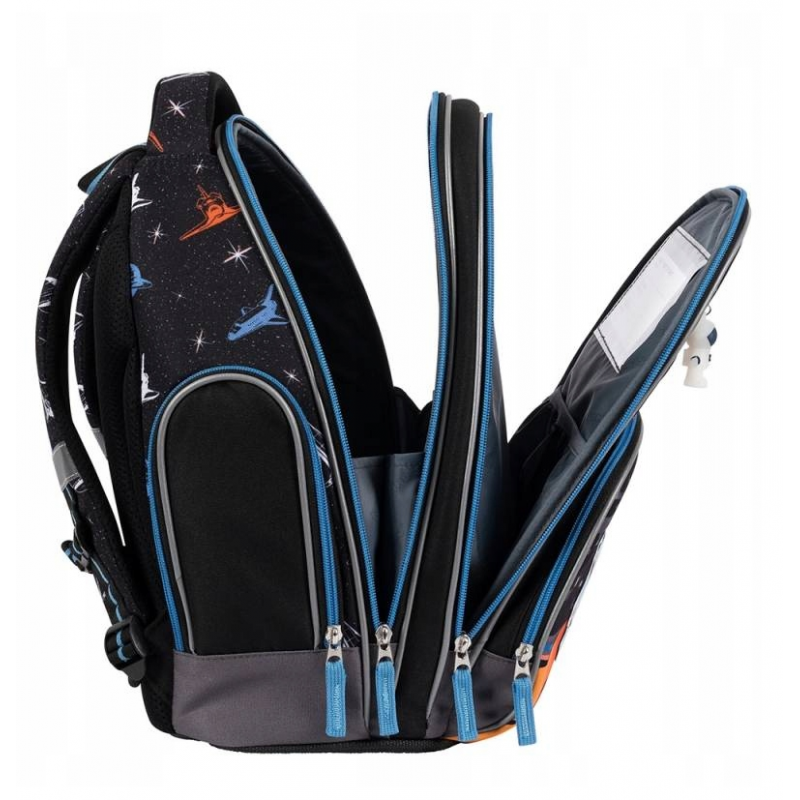 Ghiozdan Bambino Space pentru scoala, 2 compartimente, 3 buzunare, negru,31x20x37 cm [10]