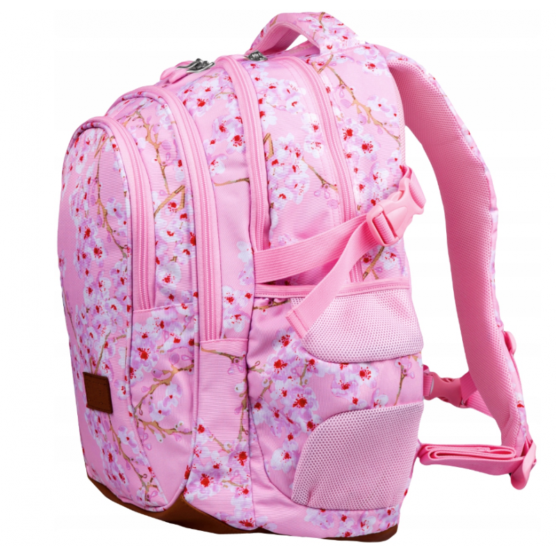 Ghiozdan Blossom pentru scoala, 3 compartimente, 2 buzunare, roz, 32x21x43 cm [3]