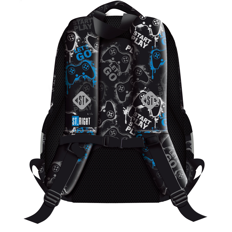 Ghiozdan Dark Game pentru scoala, 3 compartimente, 2 buzunare, negru,27x17x39 cm [2]