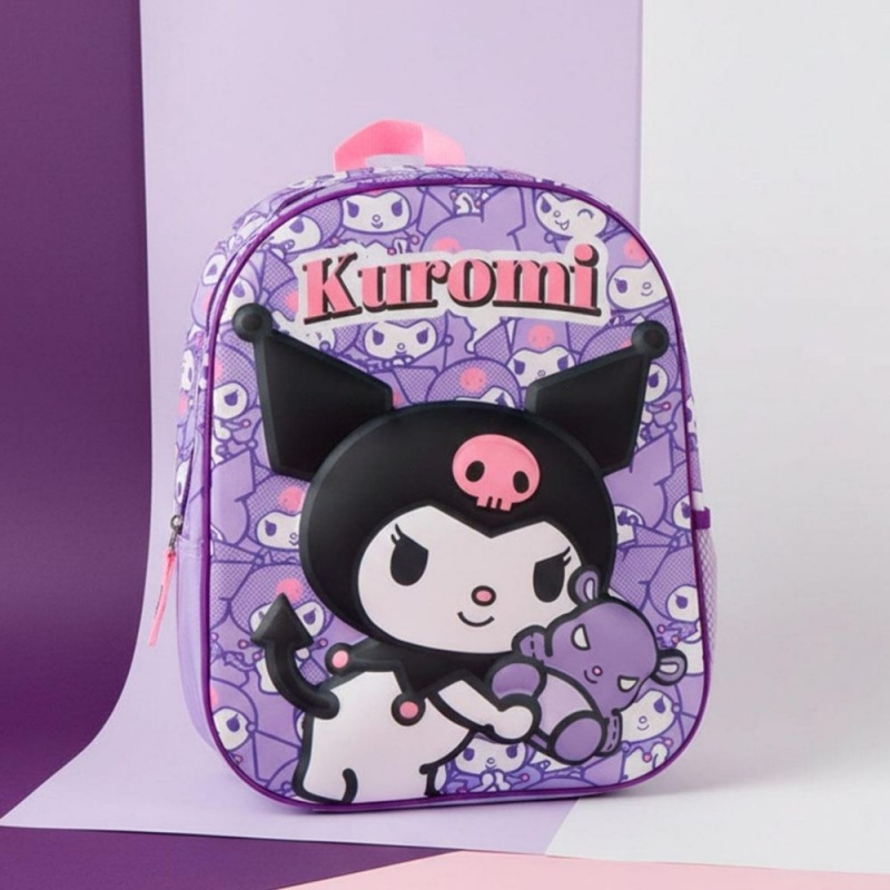 Ghiozdan gradinita 3D Kuromi, 1 compartiment, mov, 25x30x12 cm [5]