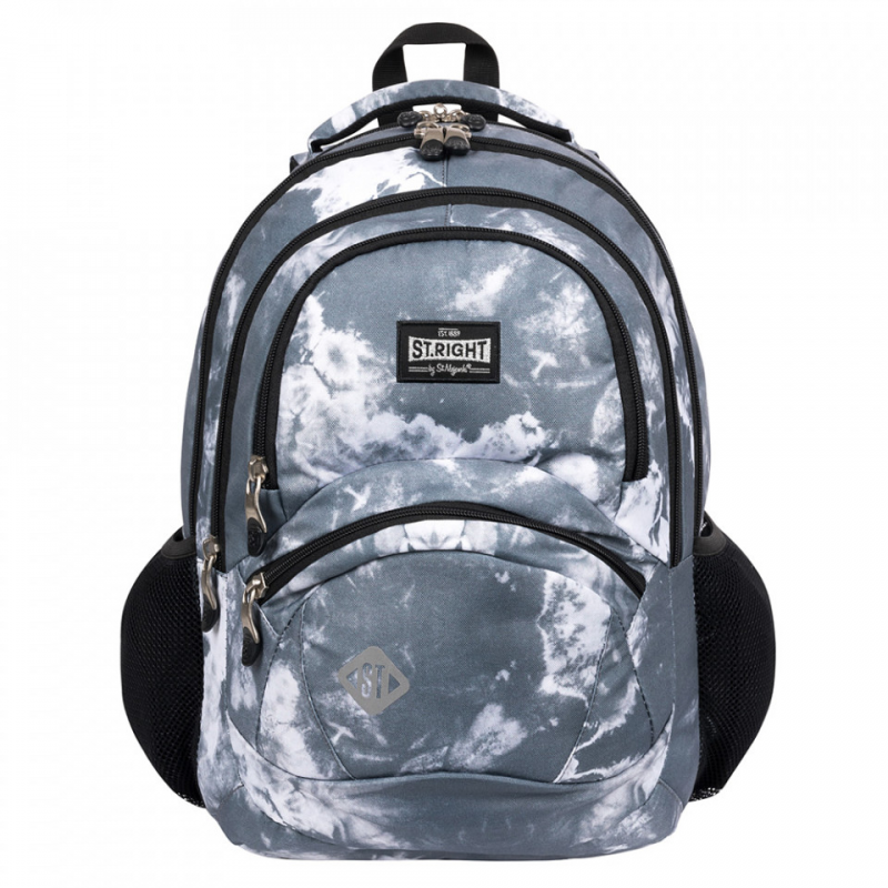 Ghiozdan Grey Clouds pentru scoala, 3 compartimente, 4 buzunare, gri cu negru,30x19x42 cm [1]