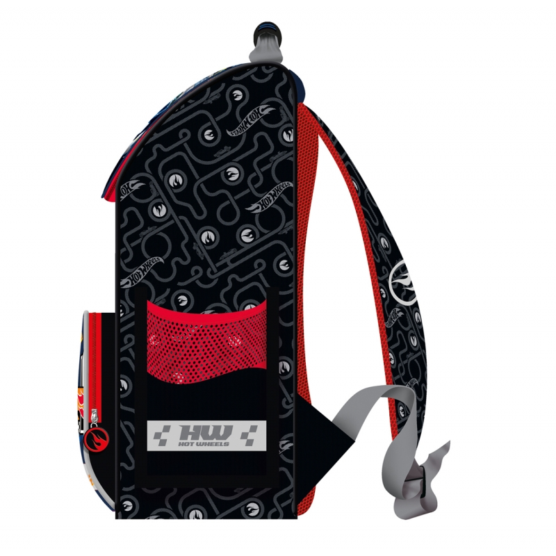 Ghiozdan pentru clasele 0-2, Hot Wheels – negru, 1 compartiment, 3 buzunare,27.5x16x35.5 cm [3]