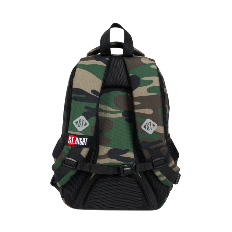 Ghiozdan pentru clasele I-IV cu 3 compartimente, kaki camuflaj,39x25x13 cm [4]