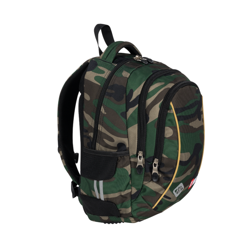 Ghiozdan pentru clasele I-IV cu 3 compartimente, kaki camuflaj,39x25x13 cm [2]