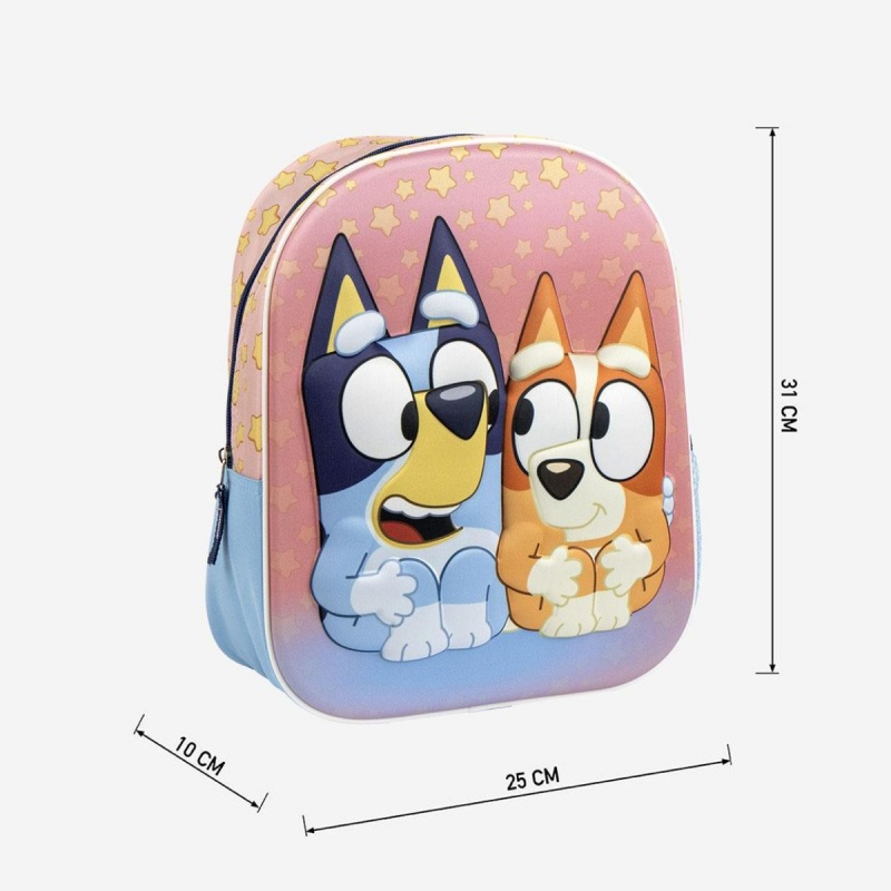 Ghiozdan pentru gradinita 3D Bluey cu stelute, 25x31x10 cm [4]