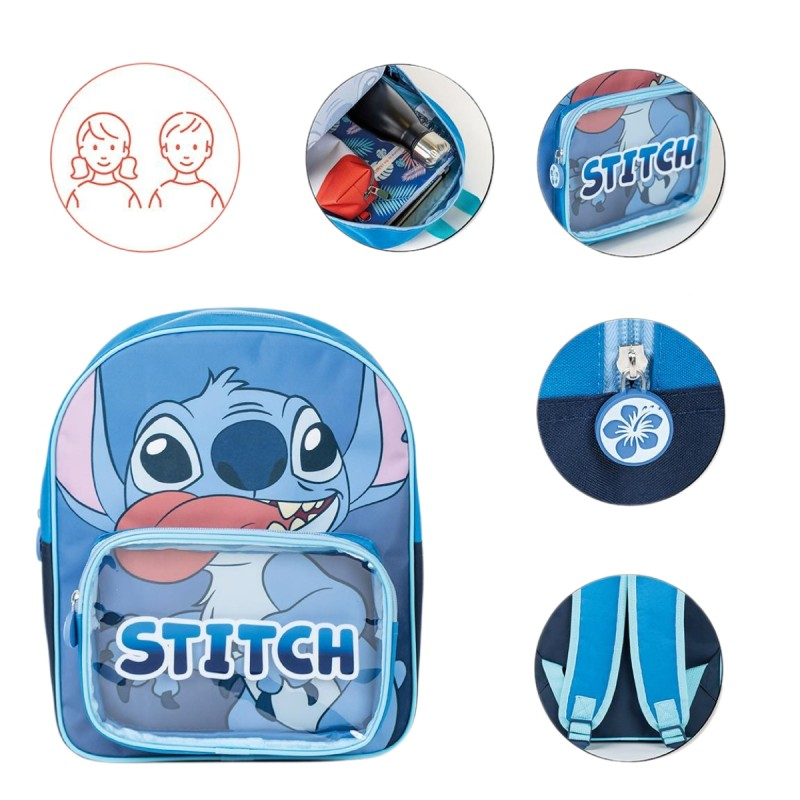 Ghiozdan pentru gradinita gradinita Stitch, 1 compartiment, bleu, 25x12x30 cm [4]