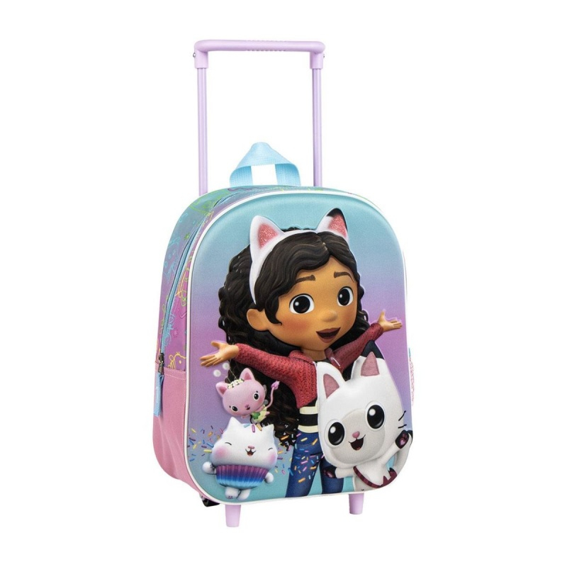 Ghiozdan pentru gradinita tip troller Gabbys Dollhouse 3D, 25x31x10cm