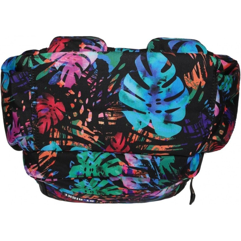 Ghiozdan pentru scoala cu 2 compartimente si 2 buzunare, model frunze tropicale colorate,44x32x18 cm [5]