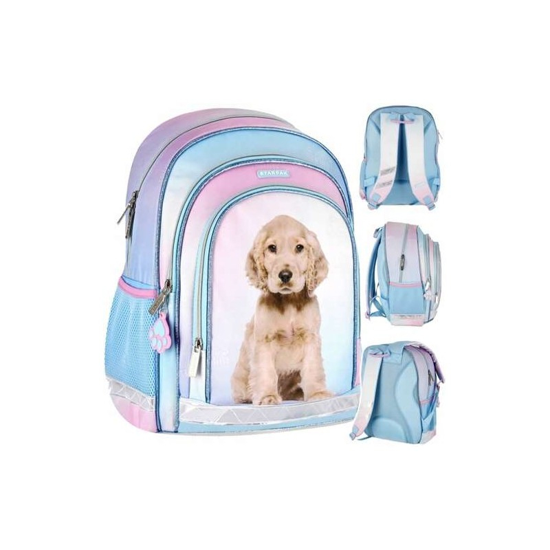 Ghiozdan pentru scoala cu 3 compartimente, model Doggy,29x21x39 cm [5]