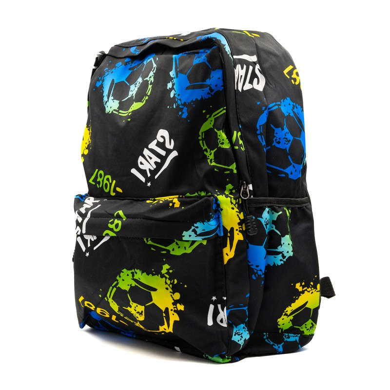 Ghiozdan pentru scoala model Fotbal,1 compartiment,3 buunare,textil,diverse culori,32x14x42 cm [3]