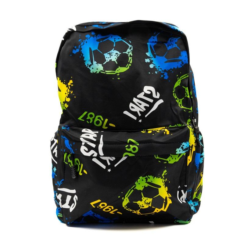 Ghiozdan pentru scoala model Fotbal,1 compartiment,3 buunare,textil,diverse culori,32x14x42 cm [6]