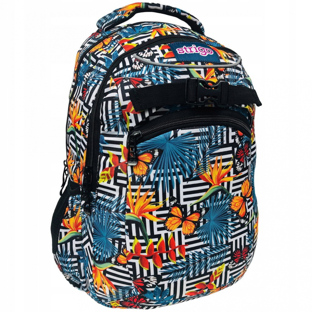 Ghiozdan pentru scoala Strigo imprimeu fluturi, 47x31x15 cm [2]