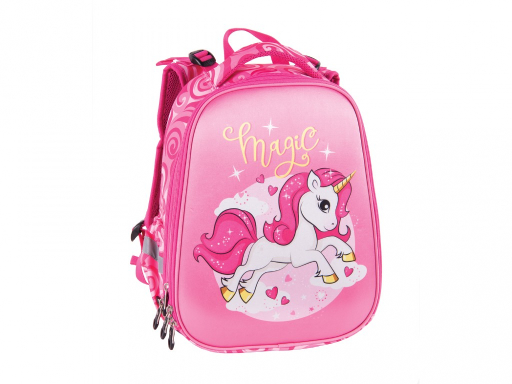 Ghiozdan Pulse Anatomic Cube Pink Magic pentru clasele I-IV,38 x 28 x 18 cm [1]