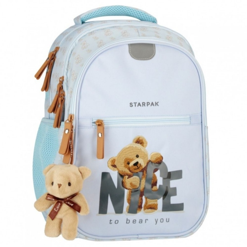 Ghiozdan scoala pentru copii Starpak Bear, 3 compartimente, albastru, 40x29x20 cm [2]