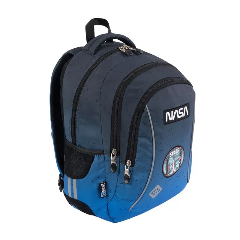 Ghiozdan St.Majewski St.Right Nasa, 3 compartimente, 2 buzunare, bleumarin, 26x13x40 cm [3]