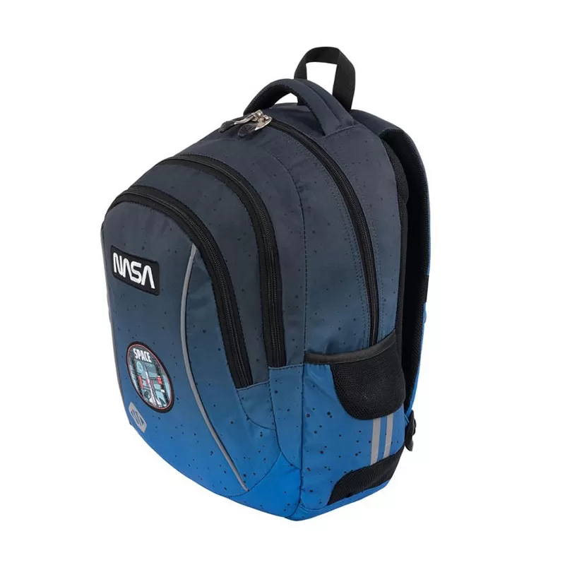 Ghiozdan St.Majewski St.Right Nasa, 3 compartimente, 2 buzunare, bleumarin, 26x13x40 cm [2]