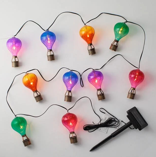 Ghirlanda solara cu lumini balon cu aer cald, 3.8 m, 10 buc/set, lumina alb cald [3]