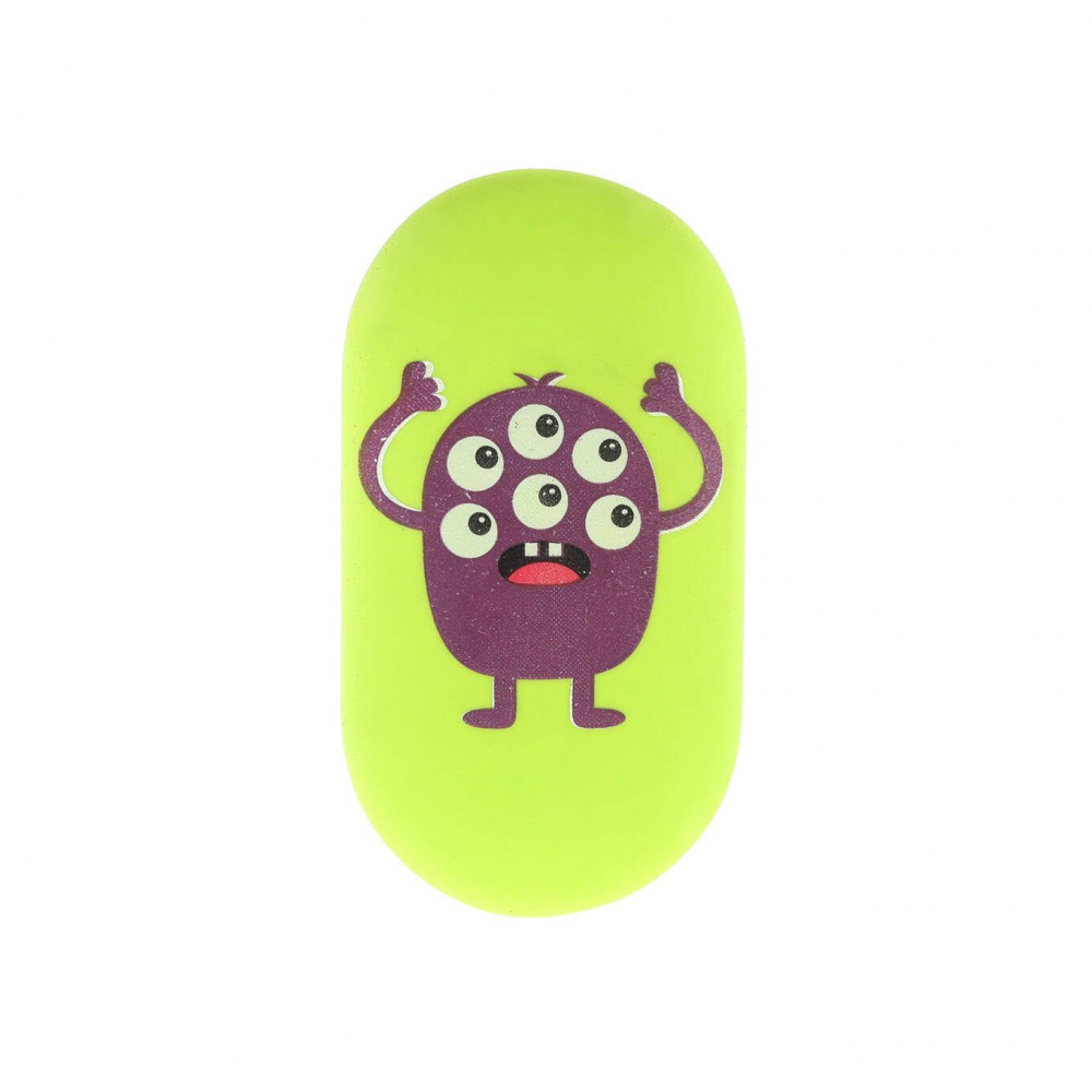 Guma de sters Strigo Ovala cu print Monster,4 culori [4]