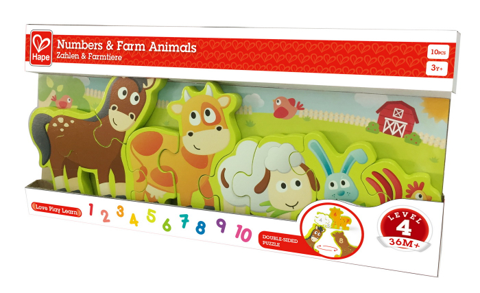 Hape Puzzle Numere și Animale de la Fermă  [1]