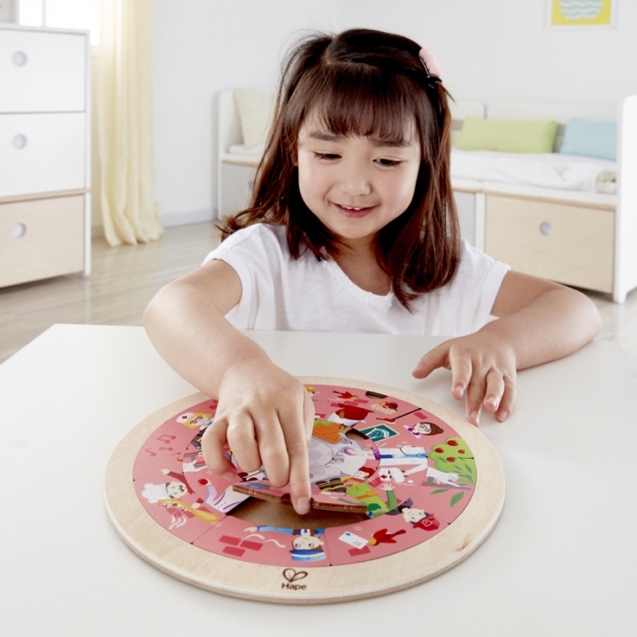 Hape Puzzle Rotund cu 2 Fețe  [6]